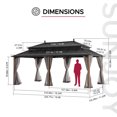 thumbnail image 4 of Sunjoy 20x12 Outdoor Gazebo, Steel Hardtop Clearance Gazebo with Curtain and Netting ,Kingston Series, 4 of 18