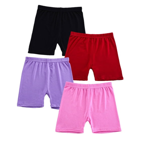 Huvoen Boys and Toddler Jogger Shorts 4pcs Kids Girls Bike Shorts Shorts for Girls Toddler Biker Under Dress Dance Multi-Color Shorts Multicolor 3 Years
