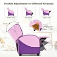 thumbnail image 4 of Kids Recliner Chair Gaming Sofa PU Leather Armchair w/Side Pockets Pink, 4 of 10