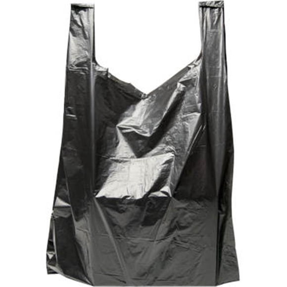 International Plastics MB-T-28BLK Sacs à T-Shirts HD Noir Uni 18 x 8 x 28 Po - Boîte de 500