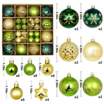 YHAJDS 44PCS Christmas Ball Ornaments 1.18/2.36in Shatterproof Xmas Bulbs Christmas Ornaments Set Xmas Tree Balls Hanging Balls for Wedding Holiday Halloween Party Decor Christmas Wreath Ornaments