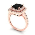 thumbnail image 2 of Halo Engagement Ring for Women - 2.07ct Natural Onyx in 14K Rose Gold Promise Ring, 2 of 6