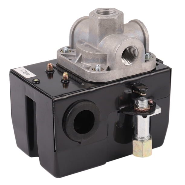 Universal Air Compressor Pressure Switch – 4-Port, On/Off Knob, 95-125 PSI, 26 Amp