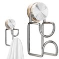 thumbnail image 2 of Suction Cup Wall Mount Hook, Heavy Duty Stainless Steel Multifunctional Hanger, Removable Reusable Holder, Waterproof Bathroom Hook for Tile, Glass and Smooth Wall Surfaces, 2 of 7
