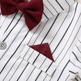 thumbnail image 3 of WESIDOM Baby Boy Clothes 0-18M Newborn Infant Gentleman Outfit, Shirt+Bowtie+Beret+Suspender Pant Baby boy Suit Clothing Set, 3 of 16