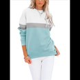 thumbnail image 2 of Sudadera Informal de Larga con Bloques de Color para Mujer, Cuello Redondo, Corte Holgado y Bolsillos. Azul y Verde S, 2 of 6