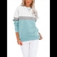 thumbnail image 2 of Sudadera Informal de Larga con Bloques de Color para Mujer, Cuello Redondo, Corte Holgado y Bolsillos. Azul y Verde L, 2 of 6