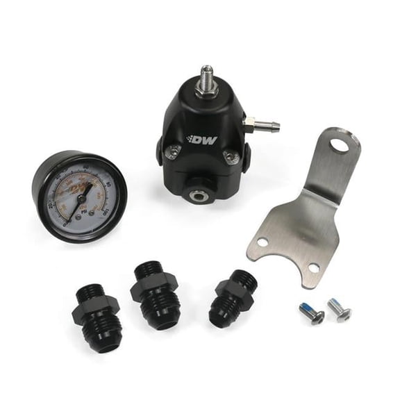 DeatschWerks 6-1002-FRB-86 DWR1000C AFPR Pressure Gauge 6AN & 8AN Fittings - Anodized Black