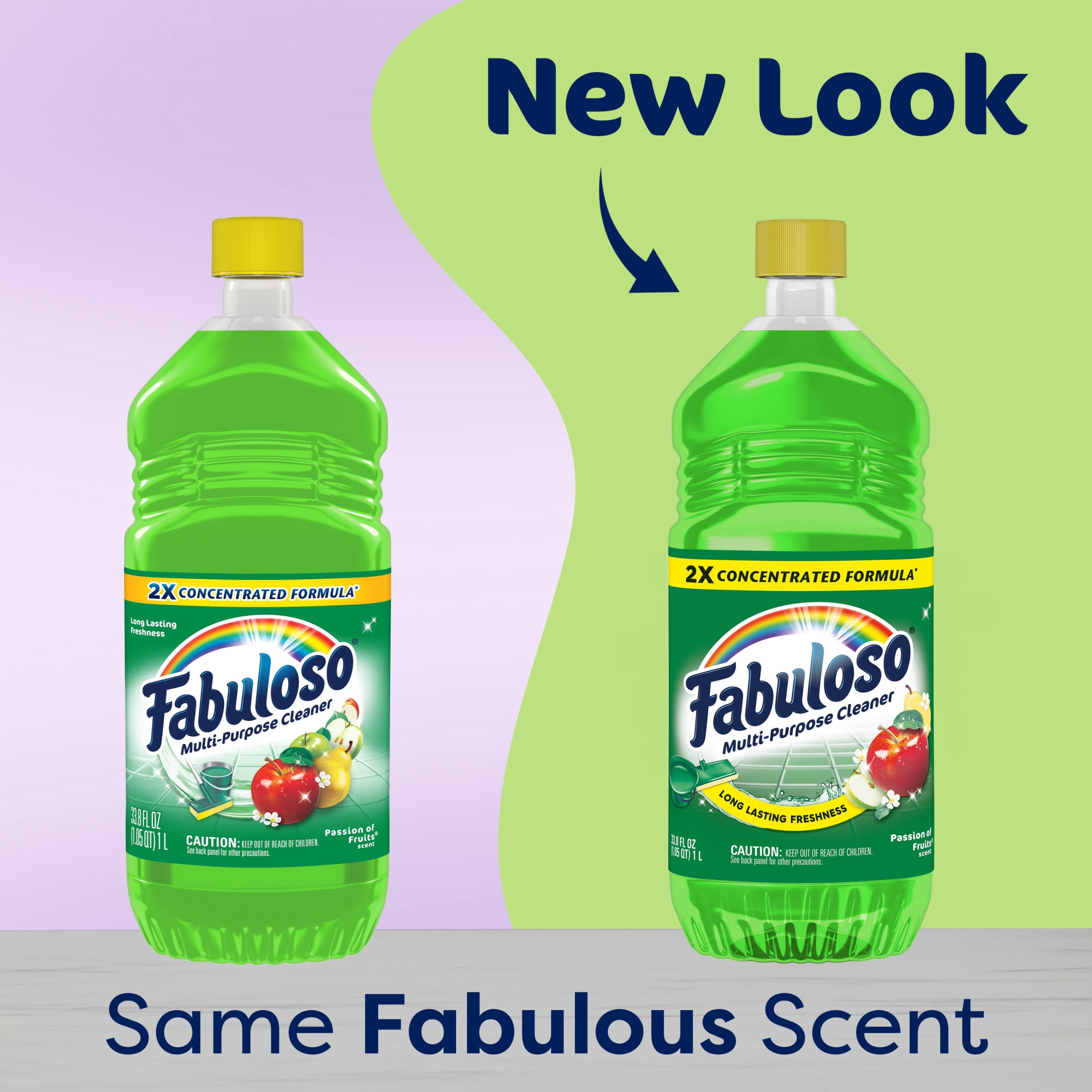 (3 pack) Fabuloso 2X Multi-Purpose Cleaner, No Rinse Floor Cleaner, Passion of Fruits Scent, 33.8 fl oz