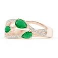 thumbnail image 3 of Angara Natural 0.35 Ct. Emerald with Emerald Fashion Ring in 14K Rose Gold for Women (Ring Size: 12), 3 of 9