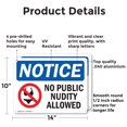 thumbnail image 2 of (2 Pack) No Public Nudity Allowed OSHA Notice Sign 14 Inch X 10 Inch Indoor / Outdoor Rust-Free Aluminum Metal Signs for Workplace, Workshop, and Construction Site, Made in the USA, 2 of 8