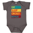 thumbnail image 3 of Inktastic Cricket Sports Eat Sleep Cricket Repeat Boys or Girls Baby Bodysuit, 3 of 5