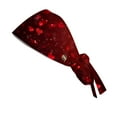 thumbnail image 3 of Fgvctg Valentine’s Day Heart Scrub Cap Bouffant Style Tie Back Perfect for Women Adjustable Long Hair Soft Head Cover for Work and Casual Wear Wine, 3 of 5
