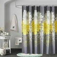 thumbnail image 2 of Gray and Yellow Floral Print Shower Curtains for Farmhouse Bathroom with 12 Hooks, 72"W X 79"L, 2 of 9