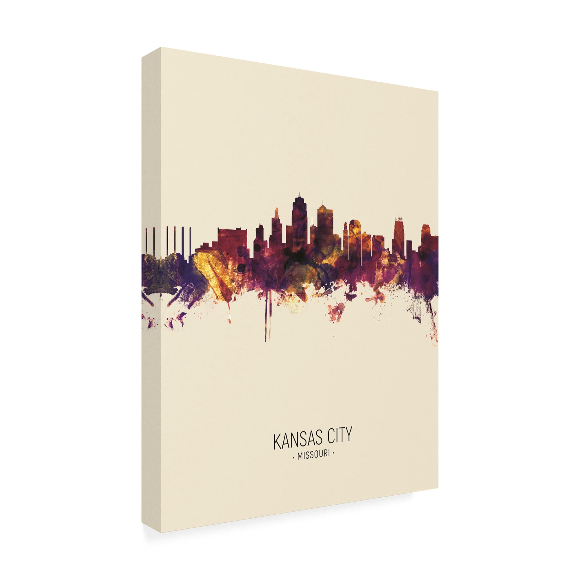 Trademark Fine Art 'Kansas City Missouri Skyline Portrait III' Canvas Art by Michael Tompsett