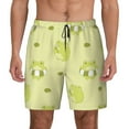 thumbnail image 3 of Uemuo Cute Frog3 Pattern Mens Swim Trunks Quick Dry Board Shorts with Mesh Lining, Stretch Beach Shorts Quick Dry No-Chafing Board Shorts-, 3 of 9