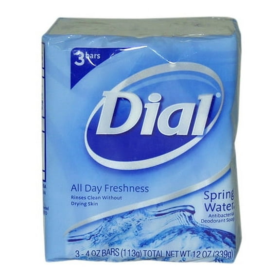Dial Clean And Refresh Antibacterial Deodorant Bar Soap, Spring Water - 3 Bars / Pack, 1 Pack