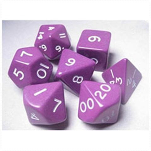 Polyhedral 7-die Opaque Koplow Games Dice Set Black With White Numbers for sale online 