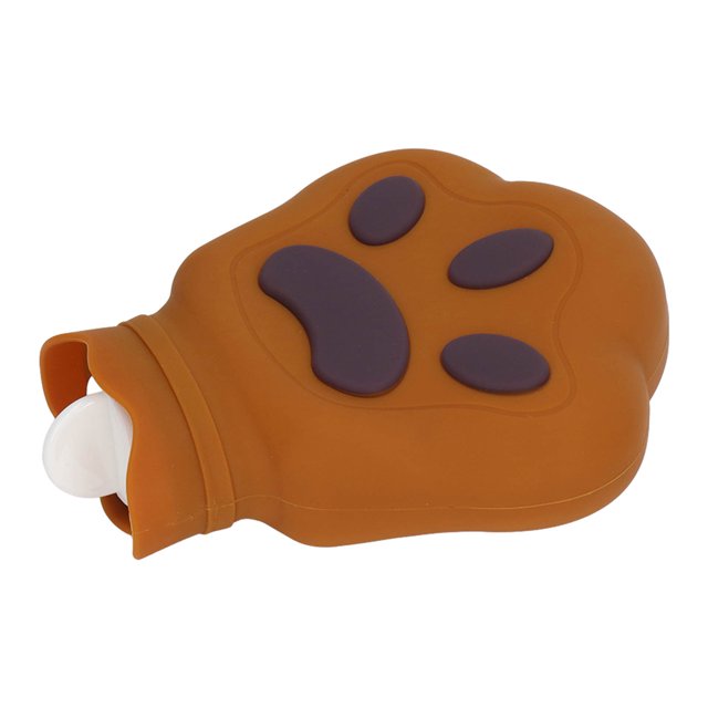 Bouillotte, Double Usage Réutilisable en Silicone pour Micro-Ondes, Chauffe-Patte d'Ours, Sac d'Eau Chaude Compact pour Soulagement de l'Inconfort au Bureau, Brun Clair, Jaune Clair, Rose