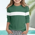 thumbnail image 2 of Stylish Color Block Long Sleeve Round Neck Tee, Soft Comfortable Casual Everyday Top for Toddler Girls, Cute Fall Blouses 5-14 Years, 2 of 5