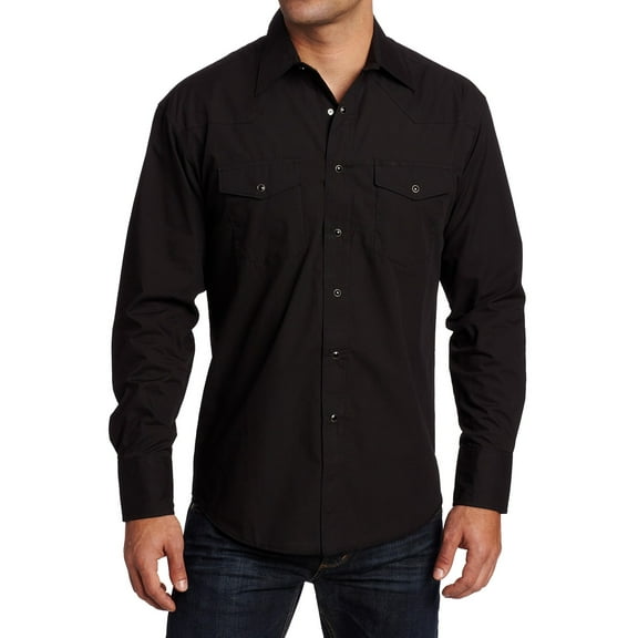 Wrangler Western Snap Button-Up Shirt 55% Cotton / 45% Polyester (Men's), Size L