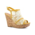 thumbnail image 1 of BLISSFUL STEP Chaussures pour Femmes Sandales à Talon Compensé à Plateforme à Bout Ouvert avec Lacets Jaune Vert 10, 1 of 7