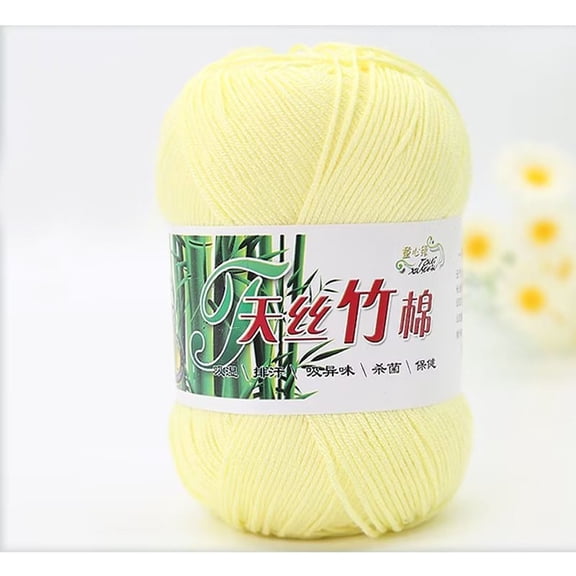 AUQ 70% Fiber 30% Cotton Soft Yellow Yarn