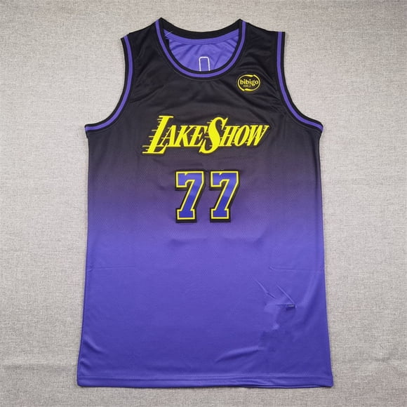 Embroidered American Jersey 2025 Lakers No. 77 Purple City Edition Doncic Basketball Jersey