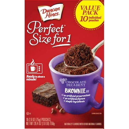 Duncan Hines Perfect Size for 1 Chocolate Decadent Brownie Mix Multipack 10 (Best Store Bought Brownie Mix)