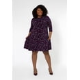 thumbnail image 2 of Leota Women's Melanie 3/4 Sleeve Dress (Curve) Purple Size 1X, 2 of 3