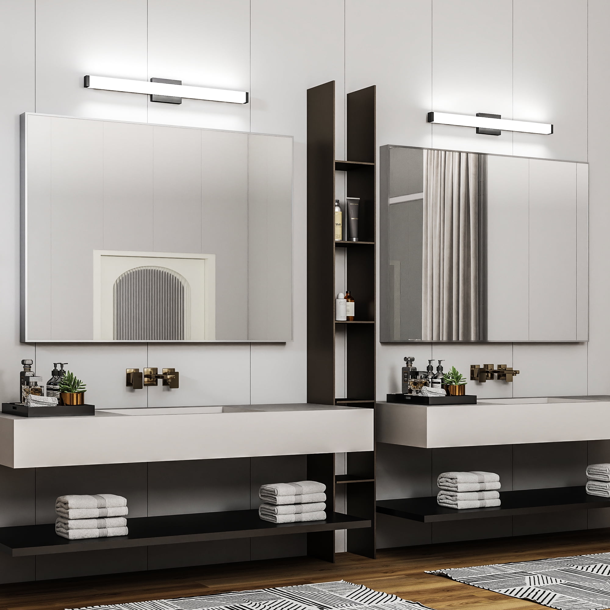 Jopath 33" LED Wall Sconce, Dimmable Bathroom Light Fixtures Over Mirror Vanity Lighting Fixtures for Bathroom, Bedroom, or Hallway Black