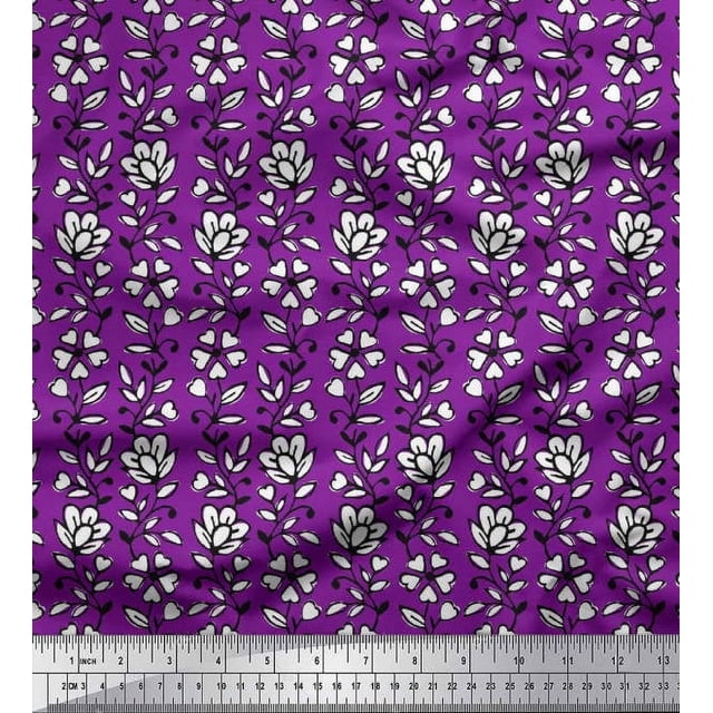 Soimoi Rayonne Tissu Feuilles & Floral Bloc Impression Couture Tissu Yard 42 Pouces de Large