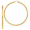 thumbnail image 5 of 14K Yellow Gold Lightweight 3mm Polished Hoop Earrings, 5 of 7