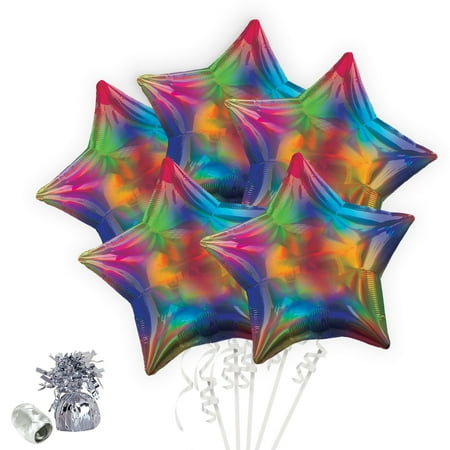 Iridescent Rainbow Star Balloon Bouquet Kit