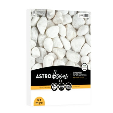 Astrodesigns Cardstock, White, 8.5" x 11", 74 lb./199 Gsm, 100 Sheets