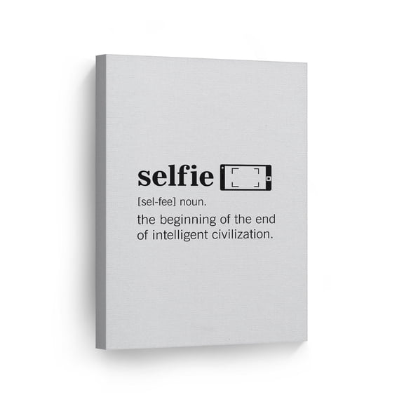 Smile Art Design Noun Dictionary Definition of Selfie Funny Quote Saying CANVAS PRINT Funny Bathroom Sign Bedroom Living Room Wall Decor Wall Art Home Decor Ready to Hang Made in USA- 12x8