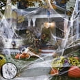 thumbnail image 3 of D-GROEE 20/40/60/100/120/200/300g Glow in The Dark Spider Web Halloween Fake Spider Web White Stretch Spider Webs Halloween Decoration Cobwebs for Halloween Home and Party Indoor and Outdoor Decor, 3 of 7