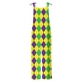 thumbnail image 4 of DDAPJ pyju Mardi Gras Jumpsuits for Women Color Block Print Long Playsuit Carnival Party Jumpsuit Celebration Parade Bib Overalls Sleeveless Wide Leg Rompers with Pockets Yellow XXL, 4 of 5