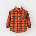 thumbnail image 2 of MQLKF Kids Toddler Flannel Shirt Jacket Plaid Long Sleeve Lapel Button Down Shacket Baby Boys Girls Pockets Shirt Top Coat Outwear Fashion Leisure Baby Tops, 2 of 3