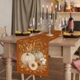thumbnail image 2 of Pumpkins Fall Table Runner Vintage Floral Thanksgiving Orange Tablerunners 13 x 108 Inch, Table Decorations Tabletop Scarf for Summer Gathering Holiday Farmhouse Kitchen Dining Decor, 2 of 8