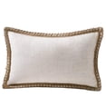 thumbnail image 1 of 1 pieza de funda de almohada con adorno de granja, arpillera con ribete de lino, almohada para exteriores con bordes personalizados, 12x 20", 1 of 5
