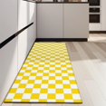 thumbnail image 4 of Yellow and White Checkered Pattern Kitchen Rug Mat,Kitchen Runner Rugs Non Skid Washable,Decorative Kitchen Floor Mats for Kitchen,Sink,Laundry,17"X47", 4 of 5
