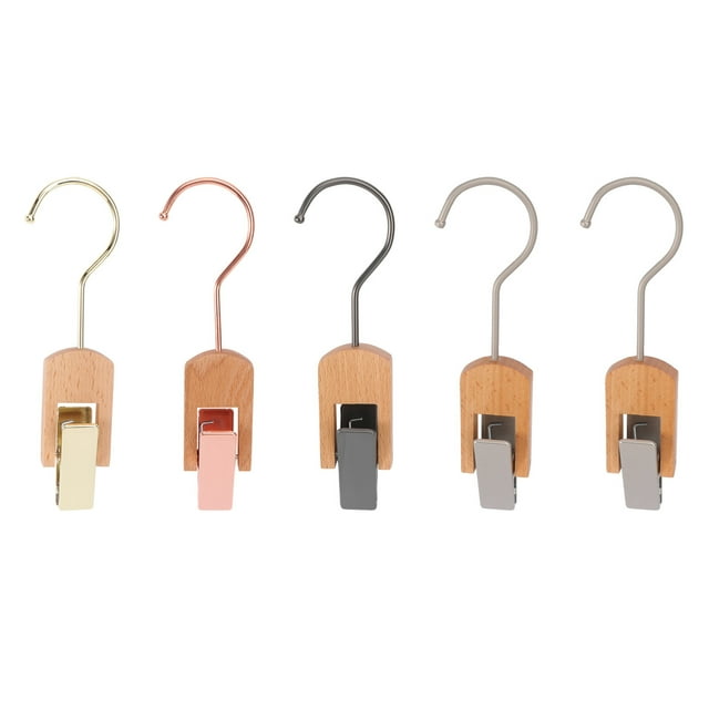CIMAXIC 5pcs Wooden Cloth Clips Sock Clip Multi-function Clothespins (Random Color),7.87"X1.57"X1.57"