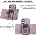 thumbnail image 4 of MYKOMI Phone Case for Samsung Galaxy S24 5G Wallet Cover with HD Screen Protector and PU Leather Credit Card Holder Stand Rugged Slot Cell Accessories S 24 24S GS24 G5 Women Men Purple, 4 of 5
