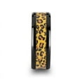 thumbnail image 4 of Namibia Black Ceramic Wedding Band With Cheetah Print Animal Design Inlay, 4 of 4