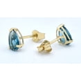 thumbnail image 2 of Lakshya Jewel LLC Pear Cut Blue CZ 14K Yellow Gold Finish Women Solitaire Earrings, 2 of 2