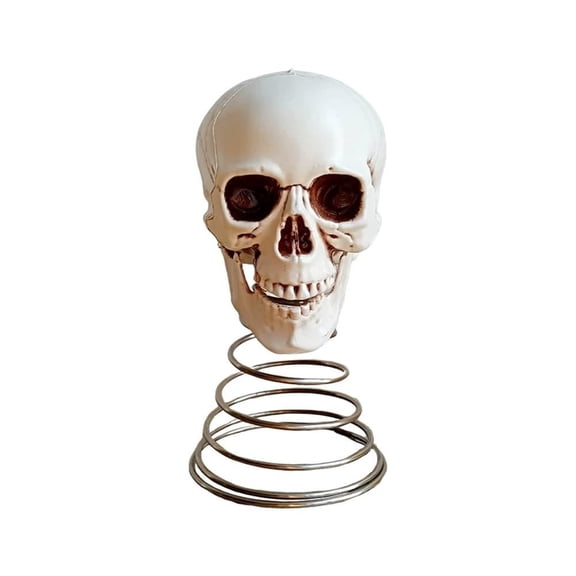 IFRINID Halloween Skull Tree Topper, Gothic Skull Decoration with Metal Spring Base for Halloween Tree, Mantel, Tabletop, Party & Haunted House Decor