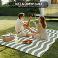 thumbnail image 4 of Sage Green Striped Outdoor Rug 5x8 Ft - Reversible Patio Rug Outdoor Camping Rugs, Modern Waves Abstract Water Ripple Washable Indoor Outdoor Area Rugs, Non-Slip Outdoor Carpet Runner for Deck/Porch, 4 of 8