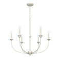 thumbnail image 2 of Hunter - Southcrest 6-light Distressed White, Large Chandelier, Dimmable, Casual Style, Candle Shaped, for Bedrooms, Dining, Living Rooms - 19635, 2 of 7