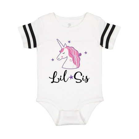 

Inktastic Lil Sis Unicorn Girls Sister Announcement Gift Baby Girl Bodysuit